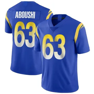 Nike Oday Aboushi Men's Limited Los Angeles Rams Royal Alternate Vapor Untouchable Jersey