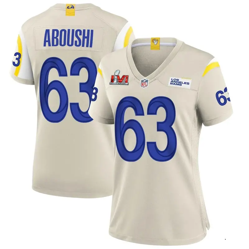 Nike Oday Aboushi Women's Game Los Angeles Rams Bone Super Bowl LVI Bound Jersey