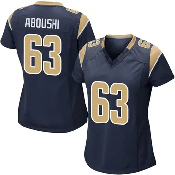 Nike Oday Aboushi Women's Game Los Angeles Rams Navy Team Color Jersey