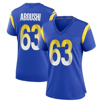 Nike Oday Aboushi Women's Game Los Angeles Rams Royal Alternate Jersey