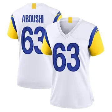 Nike Oday Aboushi Women's Game Los Angeles Rams White Jersey