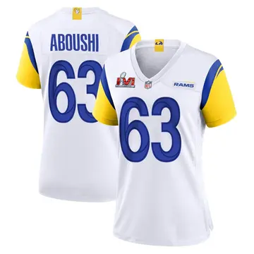 Nike Oday Aboushi Women's Game Los Angeles Rams White Super Bowl LVI Bound Jersey