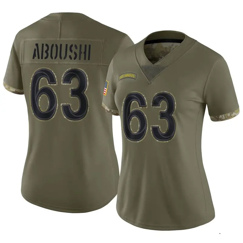 Nike Oday Aboushi Women's Limited Los Angeles Rams Olive 2022 Salute To Service Jersey