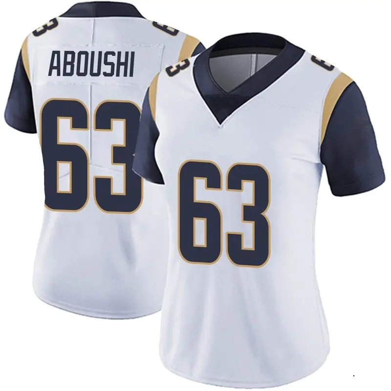 Nike Oday Aboushi Women's Limited Los Angeles Rams White Vapor Untouchable Jersey