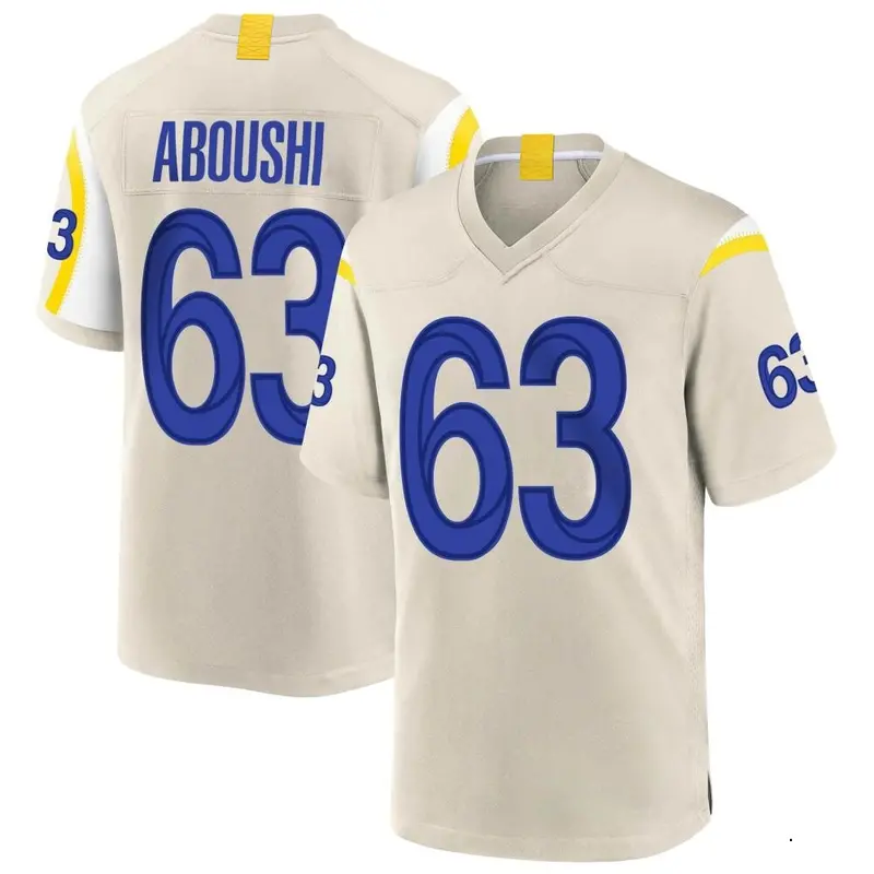 Nike Oday Aboushi Youth Game Los Angeles Rams Bone Jersey