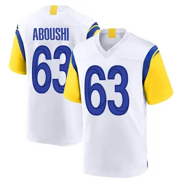 Nike Oday Aboushi Youth Game Los Angeles Rams White Jersey