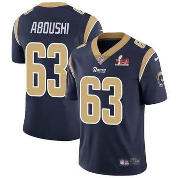 Nike Oday Aboushi Youth Limited Los Angeles Rams Navy Team Color Vapor Untouchable Super Bowl LVI Bound Jersey