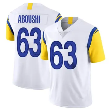Nike Oday Aboushi Youth Limited Los Angeles Rams White Vapor Untouchable Jersey