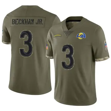 Nike Odell Beckham Jr. Men's Limited Los Angeles Rams Olive 2022 Salute To Service Jersey