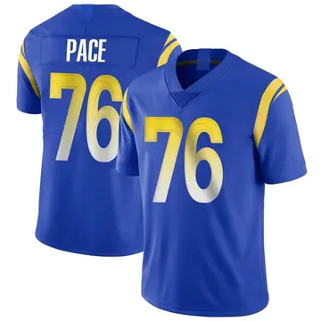 Nike Orlando Pace Men's Limited Los Angeles Rams Royal Alternate Vapor Untouchable Jersey
