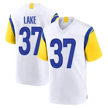 Nike Quentin Lake Men's Game Los Angeles Rams White Jersey
