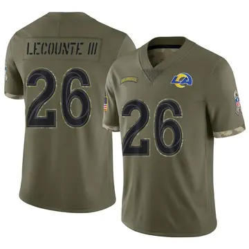Nike Richard LeCounte III Men's Limited Los Angeles Rams Olive 2022 Salute To Service Jersey
