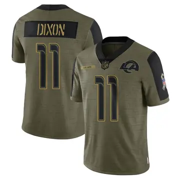 Nike Riley Dixon Men's Limited Los Angeles Rams Olive 2021 Salute To Service Jersey
