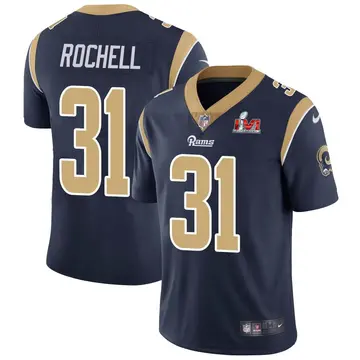 Nike Robert Rochell Men's Limited Los Angeles Rams Navy Team Color Vapor Untouchable Super Bowl LVI Bound Jersey