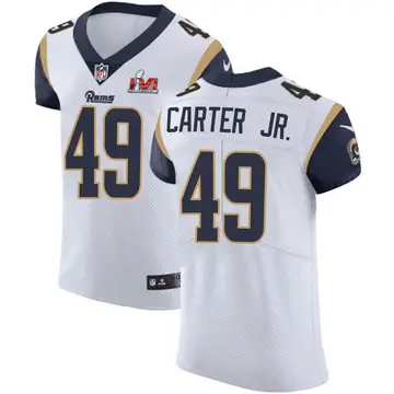 Nike Roger Carter Jr. Men's Elite Los Angeles Rams White Vapor Untouchable Super Bowl LVI Bound Jersey