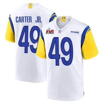 Nike Roger Carter Jr. Men's Game Los Angeles Rams White Super Bowl LVI Bound Jersey