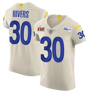 Nike Ronnie Rivers Men's Elite Los Angeles Rams Bone Vapor Super Bowl LVI Bound Jersey