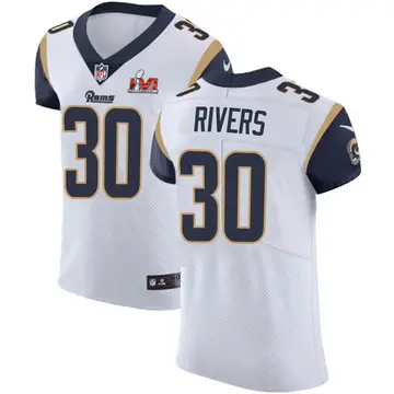 Nike Ronnie Rivers Men's Elite Los Angeles Rams White Vapor Untouchable Super Bowl LVI Bound Jersey