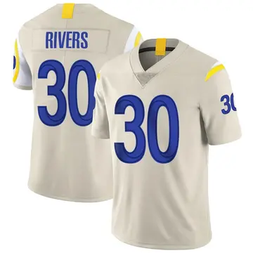Nike Ronnie Rivers Men's Limited Los Angeles Rams Bone Vapor Jersey