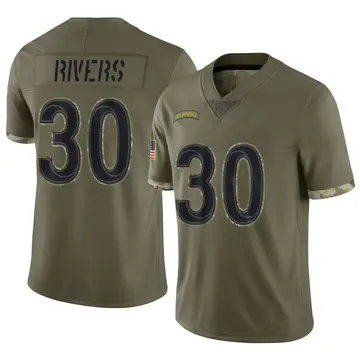 Nike Ronnie Rivers Men's Limited Los Angeles Rams Olive 2022 Salute To Service Jersey