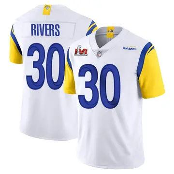 Nike Ronnie Rivers Men's Limited Los Angeles Rams White Vapor Untouchable Super Bowl LVI Bound Jersey