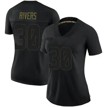 Nike Ronnie Rivers Women's Limited Los Angeles Rams Black 2020 Salute To Service Jersey