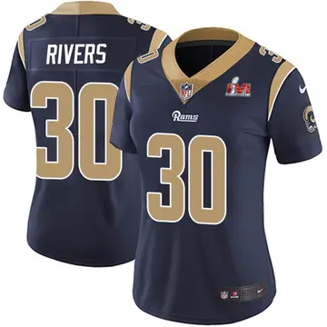 Nike Ronnie Rivers Women's Limited Los Angeles Rams Navy Team Color Vapor Untouchable Super Bowl LVI Bound Jersey