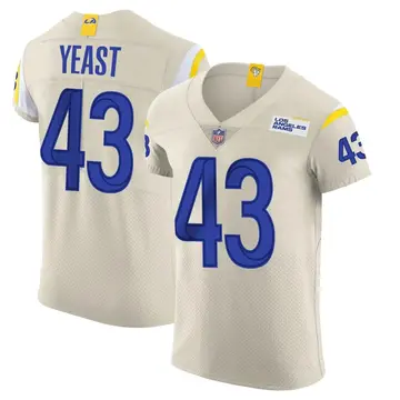Nike Russ Yeast Men's Elite Los Angeles Rams Bone Vapor Jersey