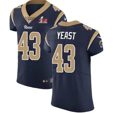 Nike Russ Yeast Men's Elite Los Angeles Rams Navy Team Color Vapor Untouchable Super Bowl LVI Bound Jersey