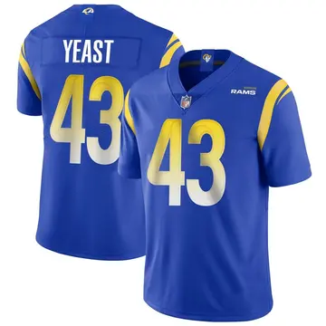 Nike Russ Yeast Men's Limited Los Angeles Rams Royal Alternate Vapor Untouchable Jersey