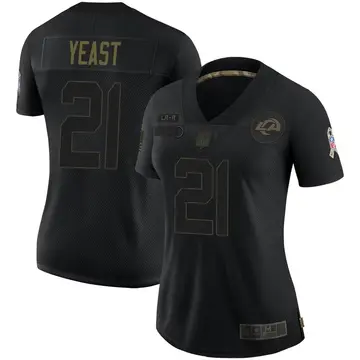 Nike Russ Yeast Women's Limited Los Angeles Rams Black 2020 Salute To Service Jersey