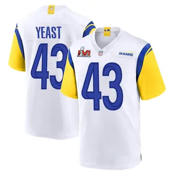 Nike Russ Yeast Youth Game Los Angeles Rams White Super Bowl LVI Bound Jersey