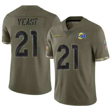 Nike Russ Yeast Youth Limited Los Angeles Rams Olive 2022 Salute To Service Jersey