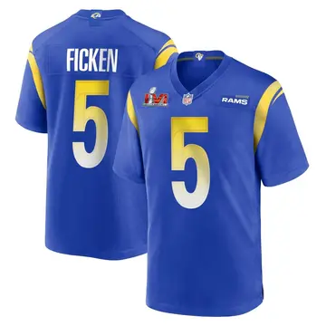 Nike Sam Ficken Men's Game Los Angeles Rams Royal Alternate Super Bowl LVI Bound Jersey