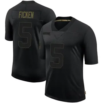 Nike Sam Ficken Men's Limited Los Angeles Rams Black 2020 Salute To Service Jersey