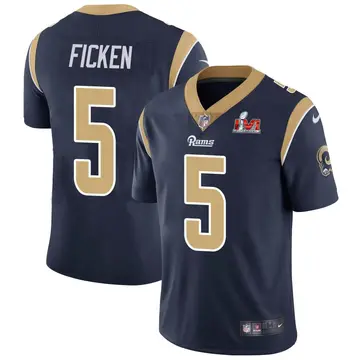 Nike Sam Ficken Men's Limited Los Angeles Rams Navy Team Color Vapor Untouchable Super Bowl LVI Bound Jersey