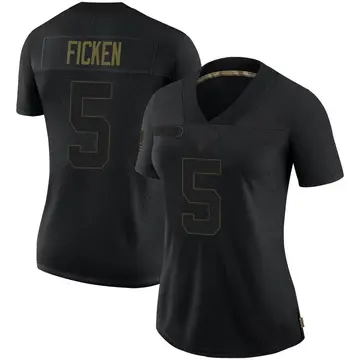 Nike Sam Ficken Women's Limited Los Angeles Rams Black 2020 Salute To Service Jersey