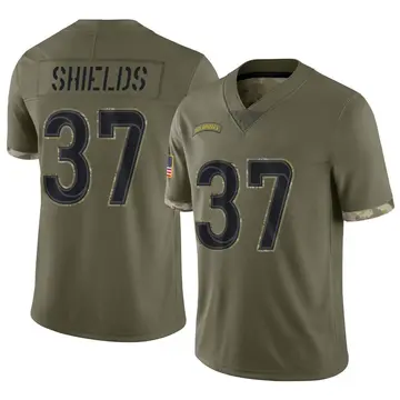 Nike Sam Shields Men's Limited Los Angeles Rams Olive 2022 Salute To Service Jersey