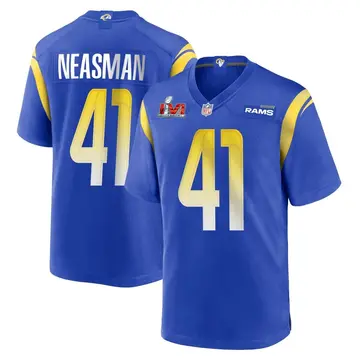 Nike Sharrod Neasman Men's Game Los Angeles Rams Royal Alternate Super Bowl LVI Bound Jersey