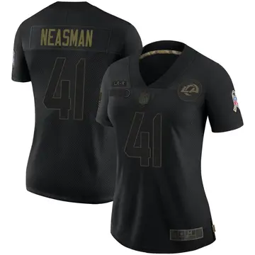 Nike Sharrod Neasman Women's Limited Los Angeles Rams Black 2020 Salute To Service Jersey