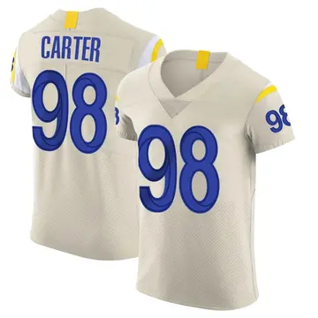 Nike T.J. Carter Men's Elite Los Angeles Rams Bone Vapor Jersey