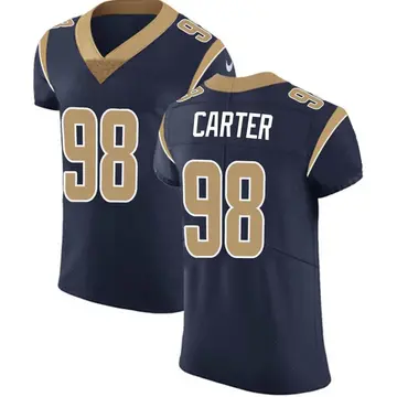 Nike T.J. Carter Men's Elite Los Angeles Rams Navy Team Color Vapor Untouchable Jersey