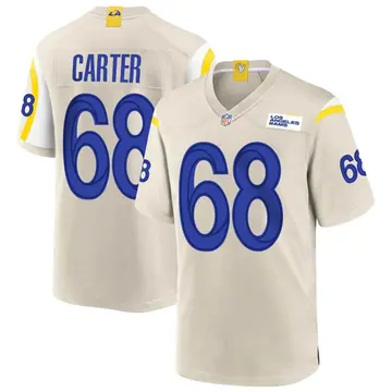 Nike T.J. Carter Men's Game Los Angeles Rams Bone Jersey