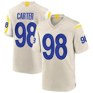 Nike T.J. Carter Men's Game Los Angeles Rams Bone Jersey