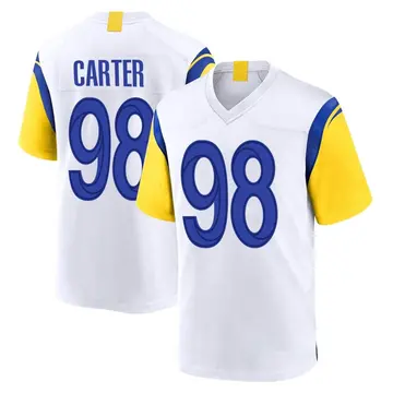 Nike T.J. Carter Men's Game Los Angeles Rams White Jersey