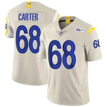 Nike T.J. Carter Men's Limited Los Angeles Rams Bone Vapor Jersey