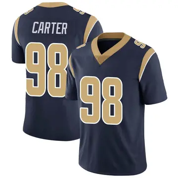 Nike T.J. Carter Men's Limited Los Angeles Rams Navy Team Color Vapor Untouchable Jersey