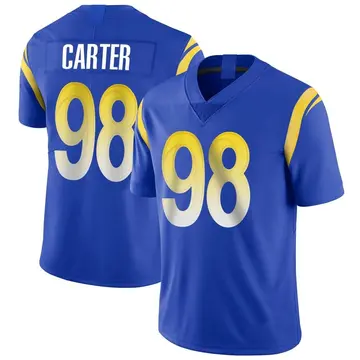 Nike T.J. Carter Men's Limited Los Angeles Rams Royal Alternate Vapor Untouchable Jersey