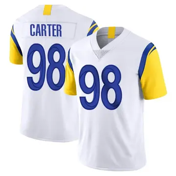 Nike T.J. Carter Men's Limited Los Angeles Rams White Vapor Untouchable Jersey