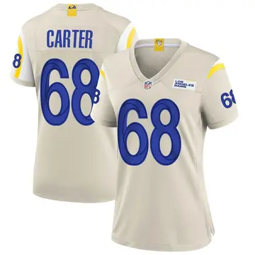 Nike T.J. Carter Women's Game Los Angeles Rams Bone Jersey